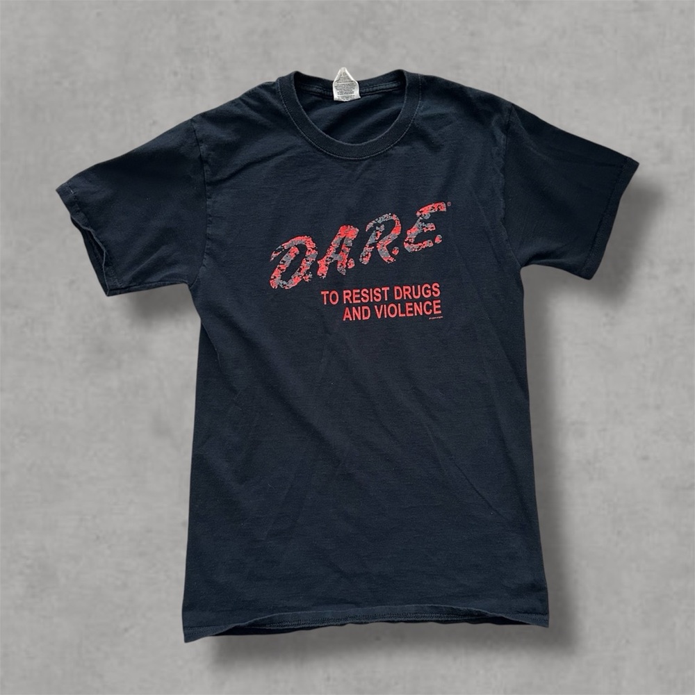 DARE To Resist Drugs and Violence Black & Red Camo T-shirt